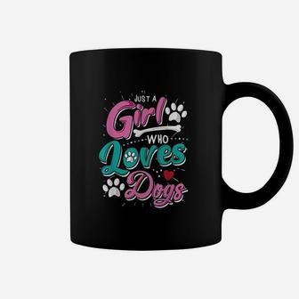 Just A Girl Who Loves Dogs Gift Cartoon Love Coffee Mug - Seseable