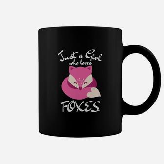 Just A Girl Who Loves Foxes Cute Pink Fox Coffee Mug - Seseable