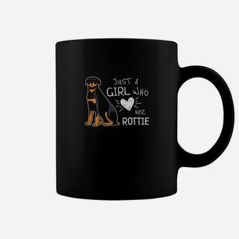 Just A Girl Who Loves Her Rottie Dog Coffee Mug - Seseable