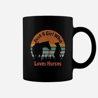Just A Girl Who Loves Horse Funny Vintage Coffee Mug - Seseable