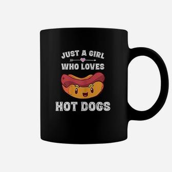 Just A Girl Who Loves Hot Dogs Funny Hot Dog Coffee Mug - Seseable