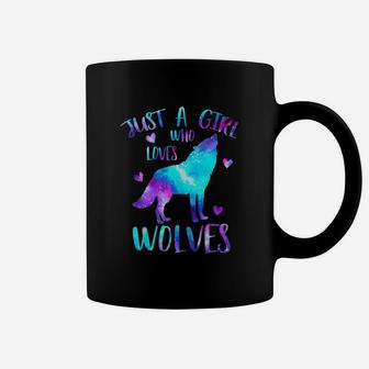 Just A Girl Who Loves Wolves Galaxy Space Coffee Mug - Seseable