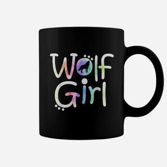 Just A Wolf Girl Who Loves Wolves Cute Watercolor Love Gift Coffee Mug - Seseable