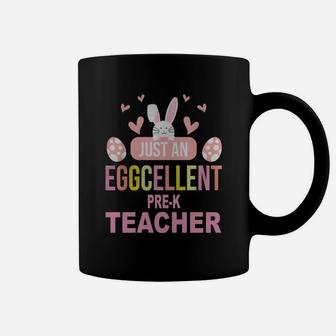 Just An Eggcellent Pre-k Funny Gift For Easter Day Teaching Job Title Coffee Mug - Seseable