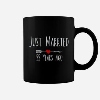 Just Married 55 Years Ago Husband Wife 55th Anniversary Gift Coffee Mug - Seseable