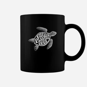 Keep The Sea Plastic Fre Cute Sea Turtle Earth Day Coffee Mug - Seseable