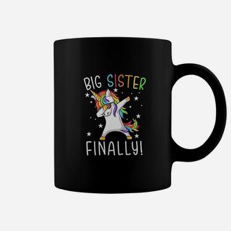 Kids Big Sister Finally Dabbing Unicorn Gender Reveal Kids Coffee Mug - Seseable