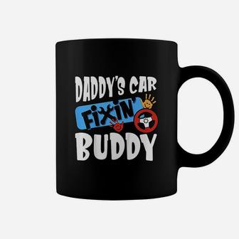 Kids Daddys Car Fixin Buddy Mechanic Dad And Son Gift For Boys Coffee Mug - Seseable