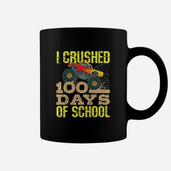 Kids I Crushed 100 Days Of School Boys Monster Truck Coffee Mug - Seseable