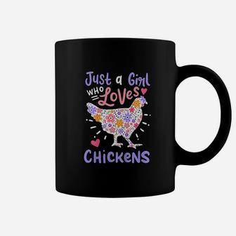 Kids Just A Girl Who Loves Chickens Chicken Hen Love Coffee Mug - Seseable
