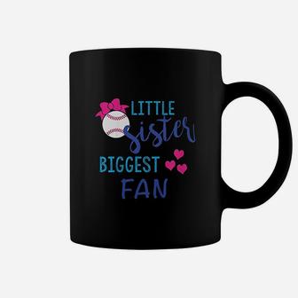 Kids Sweet Little Sister Biggest Fan Baseball Coffee Mug - Seseable
