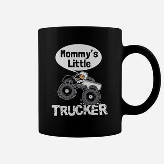 Kids Trucker Boys Mommys Little Trucker Monster Truck Coffee Mug - Seseable
