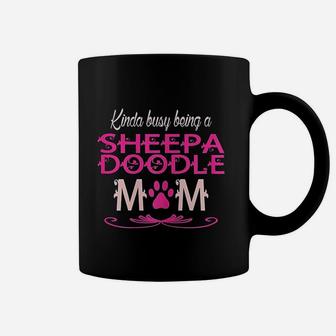 Kinda Busy Being Sheepadoodle Mom Gift Coffee Mug - Seseable