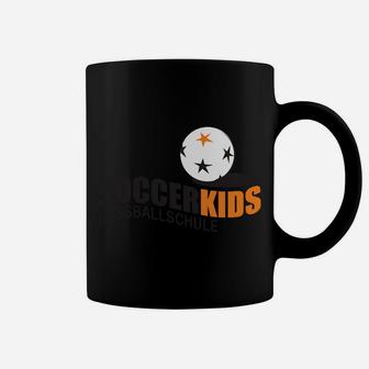 Kinder-Fußball-Tassen Soccer Kids, Schwarz mit Logo-Design - Seseable