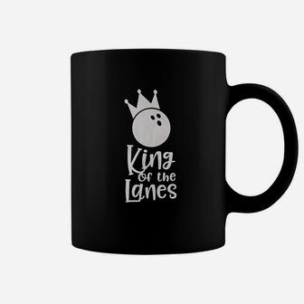 King Of The Lanes Crown Bowling Ball Funny Team Game Coffee Mug - Seseable