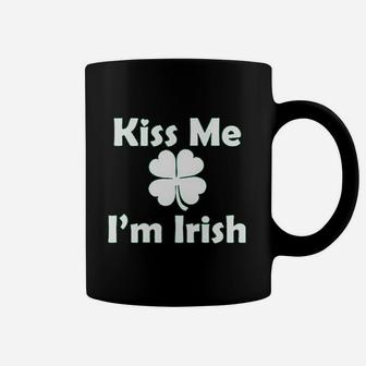 Kiss Me I Am Irish Four Leaf Beer St Patricks Day Coffee Mug - Seseable