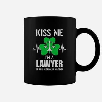 Kiss Me Im A Lawyer On Irish Or Drunk Or Whatever Coffee Mug - Seseable