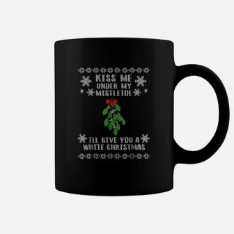 Kiss Me Under My Mistletoe Christmas Coffee Mug - Seseable