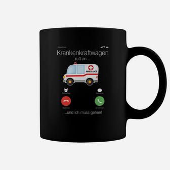 Krankenwagen Telefonbutton Tassen, Lustiges Rettungsdienst-Design - Seseable