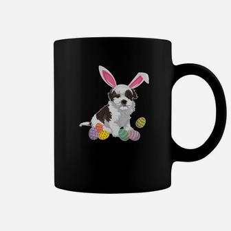 Kyileo Dog Bunny Rabbit Hat Playing Easter Eggs Happy Coffee Mug - Seseable