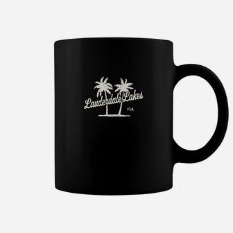 Lauderdale Lakes Florida Vintage 70s Palm Trees Coffee Mug - Seseable