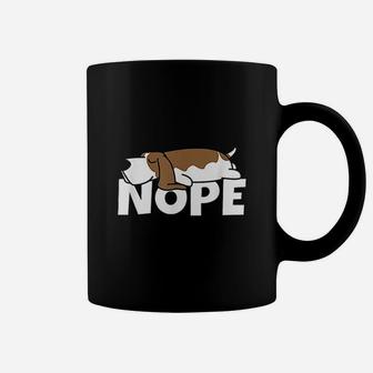 Lazy Basset Hound Cute Dog Comic Coffee Mug - Seseable
