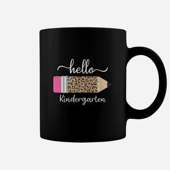 Leopard Print Hello Kindergarten First Day Of School Teacher Gift Coffee Mug - Seseable