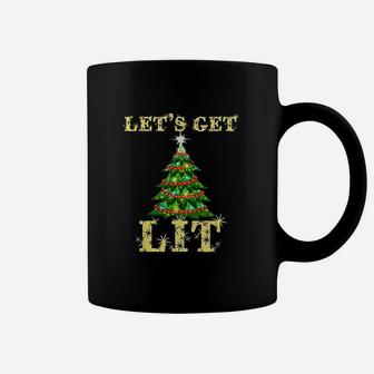 Let's Get Lit Drinking Funny Christmas Coffee Mug - Seseable