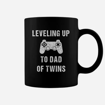 Leveling Up To Dad Of Twins For Expecting Daddy Coffee Mug - Seseable