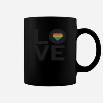 Lgbt Rainbow Love T-shirt Gay Lesbian Inspired Rainbow Heart Lgbt Pride Lgbt Coffee Mug - Seseable