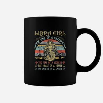 Libra Girl The Soul Of A Mermaid Vintage Birthday Gift Coffee Mug - Seseable