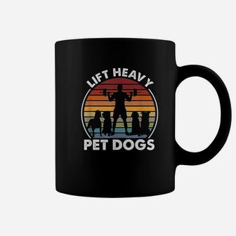Lift Heavy Pet Dogs Funny Fitness Weightlifting Retro Coffee Mug - Seseable