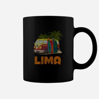 Lima Peru Retro Surfing Distressed T-shirt Coffee Mug - Seseable