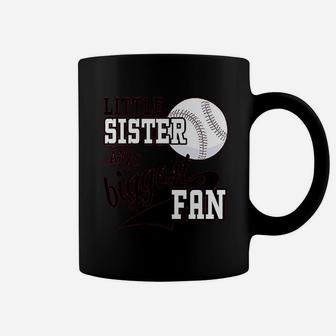 Little Sister And Biggest Fan Baseball Coffee Mug - Seseable