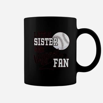 Little Sister And Biggest Fan Baseball Family Coffee Mug - Seseable