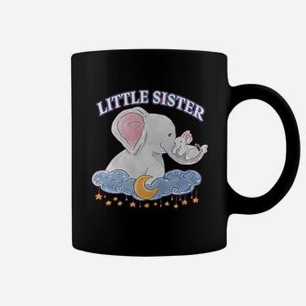 Little Sister Cute Elephants With Moon And Stars Coffee Mug - Seseable