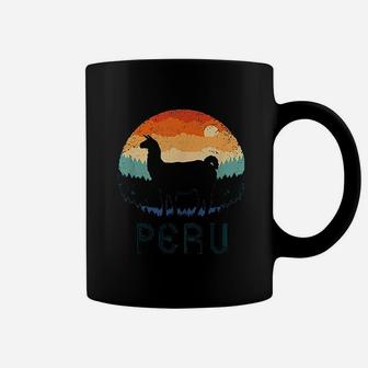 Llama Retro Machu Picchu Peru | Vintage Alpaca Nazca Llamas Coffee Mug - Seseable