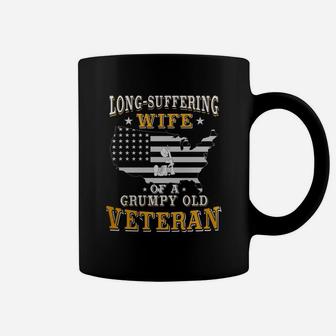 Long Suffering Wife Of A Grumpy Old Veteran Coffee Mug - Seseable
