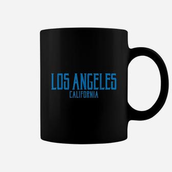 Los Angeles California Ca Vintage Text Blue Print Coffee Mug - Seseable