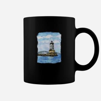 Los Angeles Lighthouse Angeles Gate San Pedro Original Art Coffee Mug - Seseable