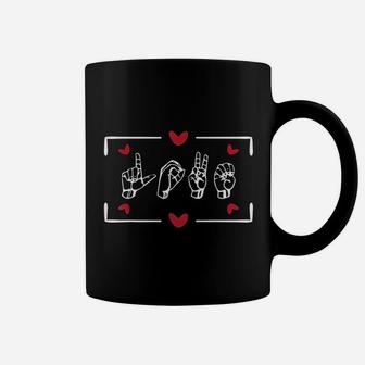 Love Finger Sign Language Asl Valentine's Day Gift For Deaf Coffee Mug - Seseable