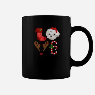 Love Maltese Santa Christmas Funny Dog Love Coffee Mug - Seseable