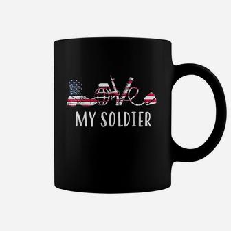 Love My Soldier Proud Us Army Mom Army Wife Coffee Mug - Seseable