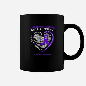 Love Never Forgets End Alzheimers Awareness Gifts Coffee Mug - Seseable