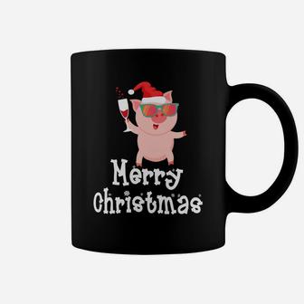 Love Pig Santa Claus Drinking Wine Merry Christmas Coffee Mug - Seseable