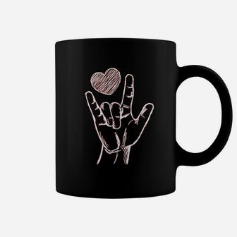 Love Sign Language Asl Heart Valentine's Day Gift For Him Coffee Mug - Seseable