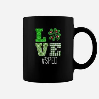 Love Sped St Patricks Day Sped Teacher Shamrock Coffee Mug - Seseable
