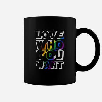 Love Who You Want Straight Ally Flag Lgbt Pride 2020 Coffee Mug - Seseable