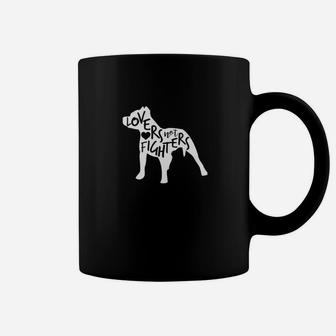 Lovers Not Fighters Pitbull Lover Dog Lover Coffee Mug - Seseable
