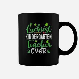Luckiest Kindergarten Teacher Ever Shamrock St Patricks Day Coffee Mug - Seseable